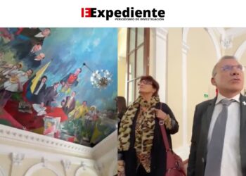 Jian Qing y Lunacharski borran un mural del congreso