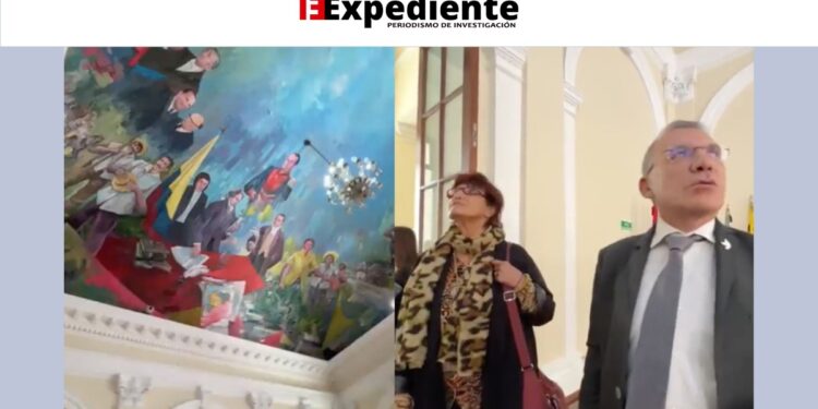 Jian Qing y Lunacharski borran un mural del congreso