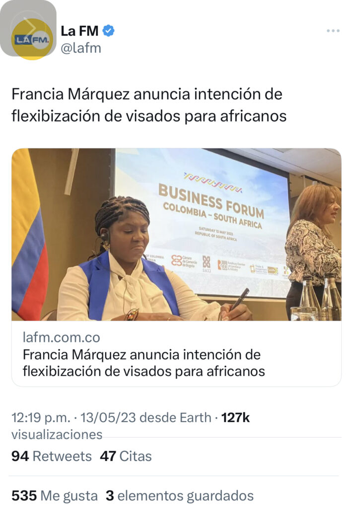 Scholarship for africans and the colombian embassy in ethiopia: what is behind francia marquez's last official tour of africa?