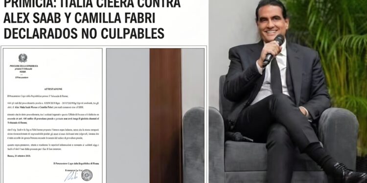 Primicia: Justicia italiana cierra proceso contra Alex Saab y Camilla Fabri tras acuerdo de no culpabilidad